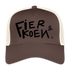 Fier en Koen zwarte letters. Trucker Cap - bruin/beige
