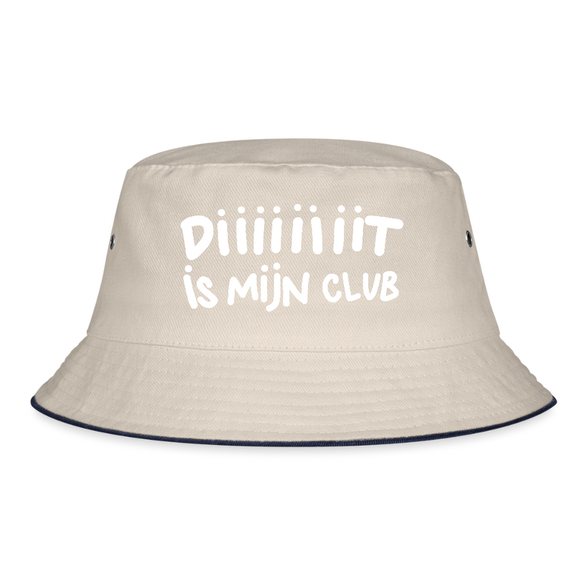 Diiiit is mijn club Ajacied witte letter Vissershoed - natuur/navy