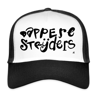 Dappere Strijders. Zwarte letters.Trucker Cap - wit/zwart