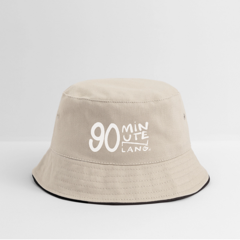 90 minuten lang witte letters Vissershoed - natuur/navy