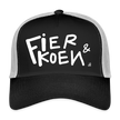 Fier en Koen witte letters. Trucker Cap - zwart/steengrijs