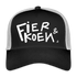 Fier en Koen witte letters. Trucker Cap - zwart/steengrijs