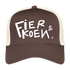 Fier en Koen witte letters. Trucker Cap - bruin/beige