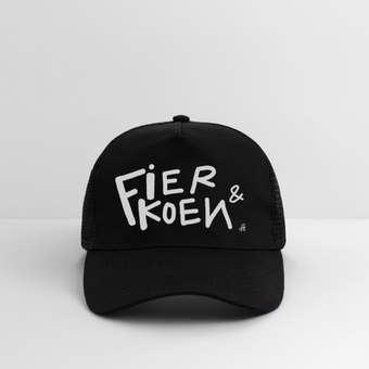 Fier en Koen witte letters. Trucker Cap - zwart/zwart