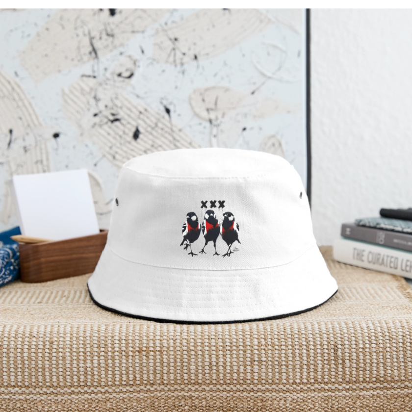 Three Little Birds Vissershoed Bucket hat - wit/navy