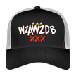 WZAWZDB. Witte letters. Trucker Cap - zwart/steengrijs