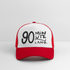 90 minuten lang. Zwarte letters. Trucker Cap - wit/rood
