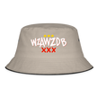 WZAWZDB. Witte letters. Vissershoed - kaki/zwart