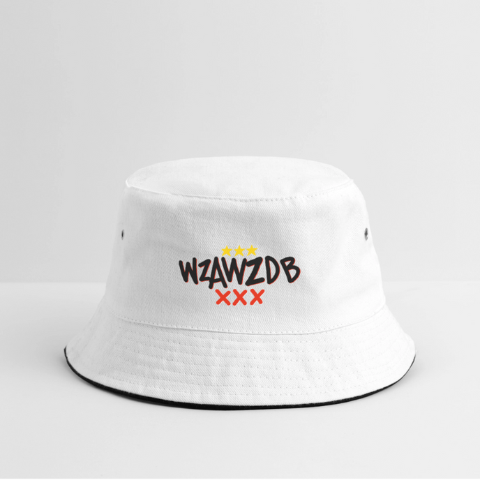 WZAWZDB. Zwart. Vissershoed - wit/navy