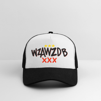 WZAWZDB. Witte letters. Trucker Cap - wit/zwart
