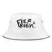 Fier & Koen. Zwarte letters Vissershoed - wit/navy