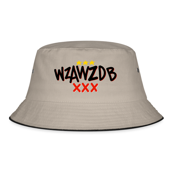 WZAWZDB. Zwart. Vissershoed - kaki/zwart
