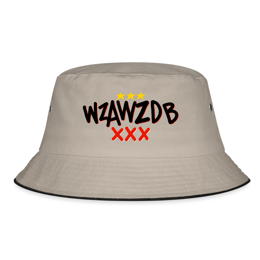 WZAWZDB. Zwart. Vissershoed - kaki/zwart