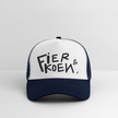 Fier en Koen zwarte letters. Trucker Cap - wit/navy