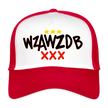 WZAWZDB. Witte letters. Trucker Cap - wit/rood