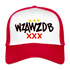 WZAWZDB. Witte letters. Trucker Cap - wit/rood