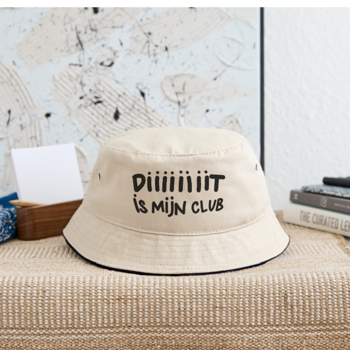 Diiiit is mijn club Ajacied zwarte letter Vissershoed - natuur/navy