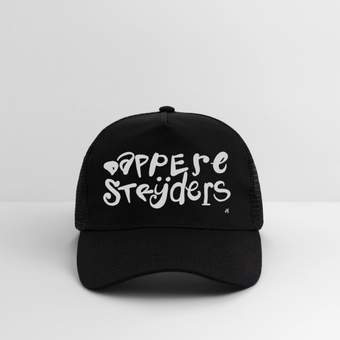 Dappere Strijders. Witte letters. Trucker Cap - zwart/zwart