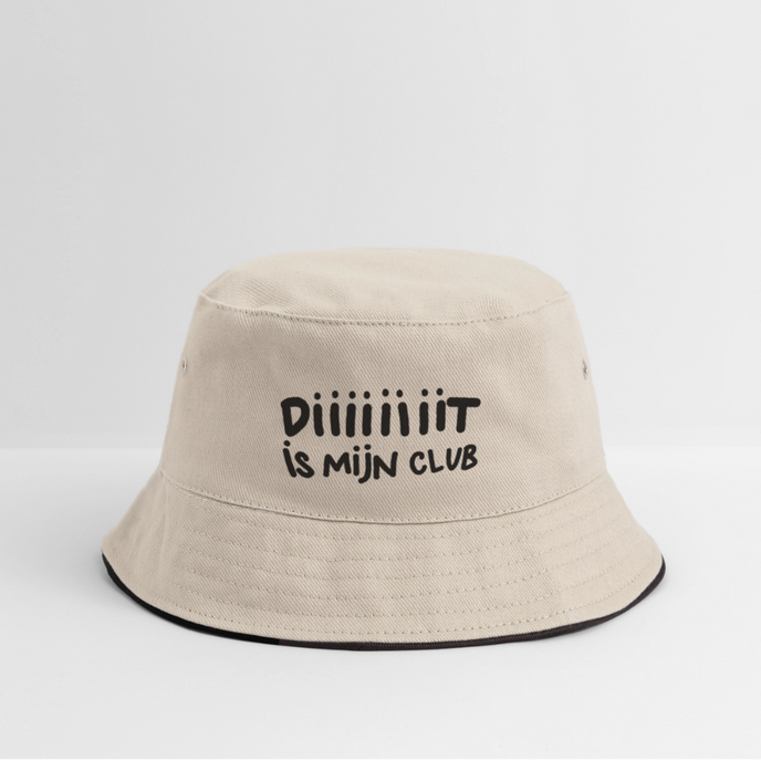 Diiiit is mijn club Ajacied zwarte letter Vissershoed - natuur/navy