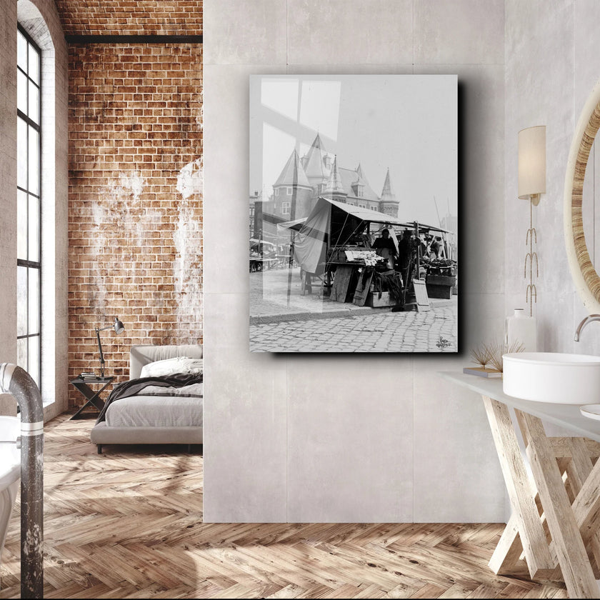 Marktkraam bij de Sint Antonieswaag op de Nieuwmarkt. Foto art