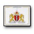 Wapen van Amsterdam, Liggend stadswapen Amsterdam poster, lijst, canvas lijst, illustratie Hans Breuker